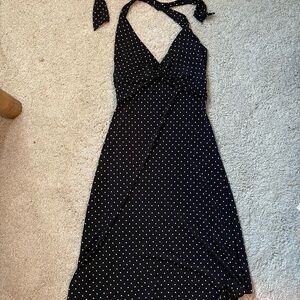 BCBGMaxAzria Black and White Backless Dress